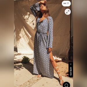 Mandala Daydream Blue Print Maxi Dress